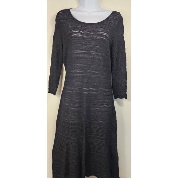 Lauren Ralph Lauren Dresses & Skirts - Lauren Ralph Lauren Petite Knit Dress Black A-Line 3/4 Sleeve PM